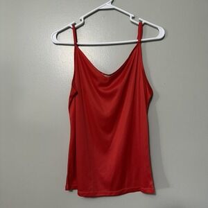 Vtg Choices Red Satin Slip Top Cami Size L Holiday Y2K Boho Career Whimsygoth